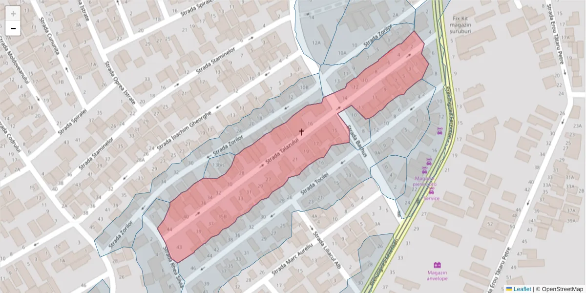 Hartă a codului poștal  și a codurilor poștale învecinate