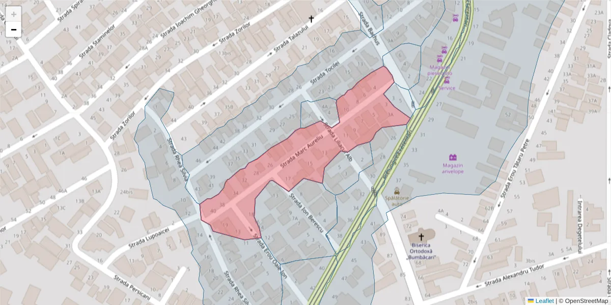 Hartă a codului poștal  și a codurilor poștale învecinate