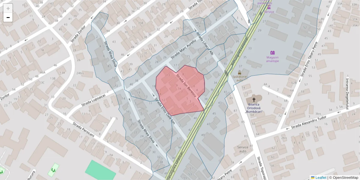 Hartă a codului poștal  și a codurilor poștale învecinate