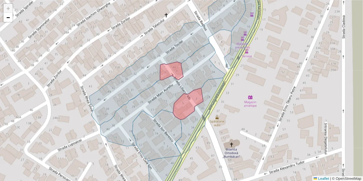 Hartă a codului poștal  și a codurilor poștale învecinate