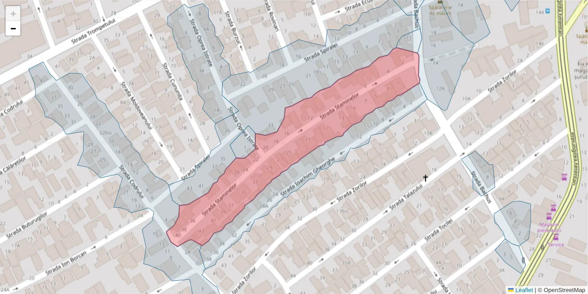 Hartă a codului poștal  și a codurilor poștale învecinate