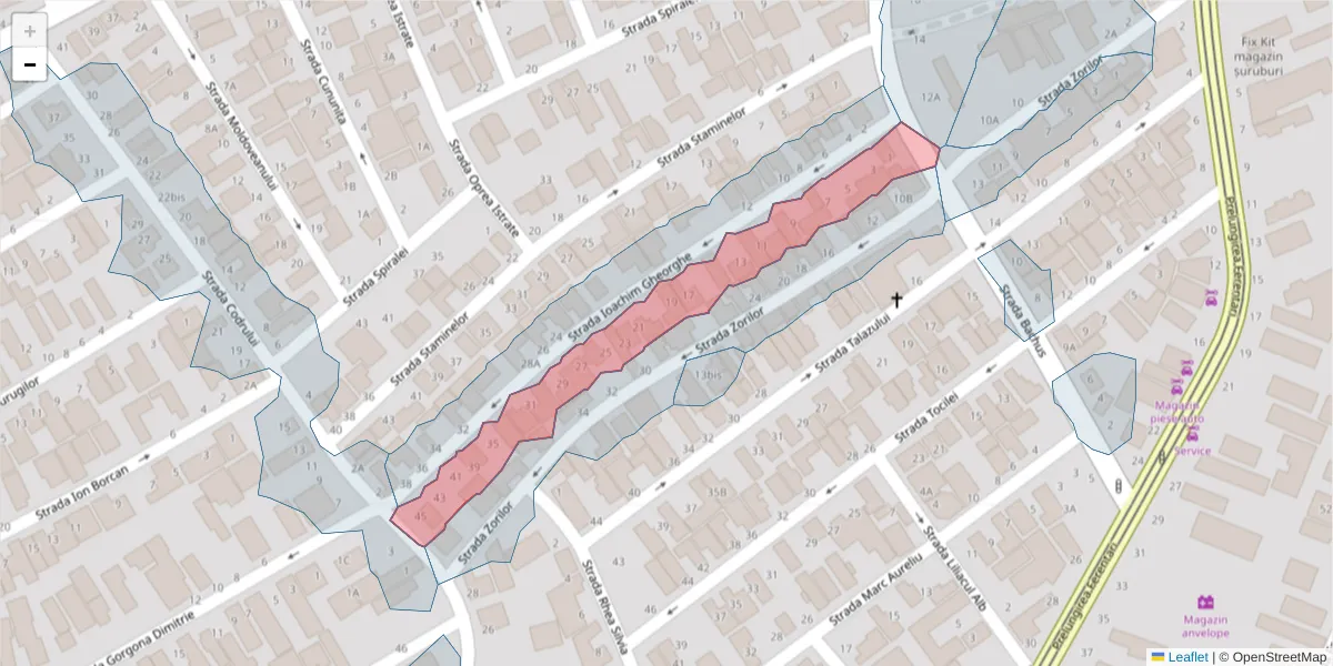 Hartă a codului poștal  și a codurilor poștale învecinate