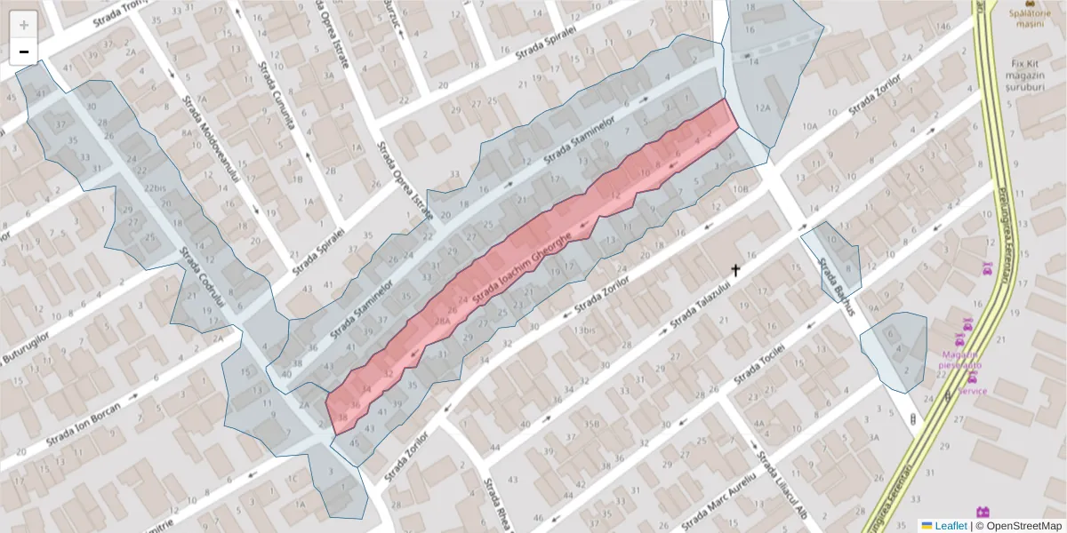 Hartă a codului poștal  și a codurilor poștale învecinate