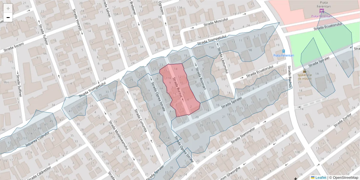 Hartă a codului poștal  și a codurilor poștale învecinate