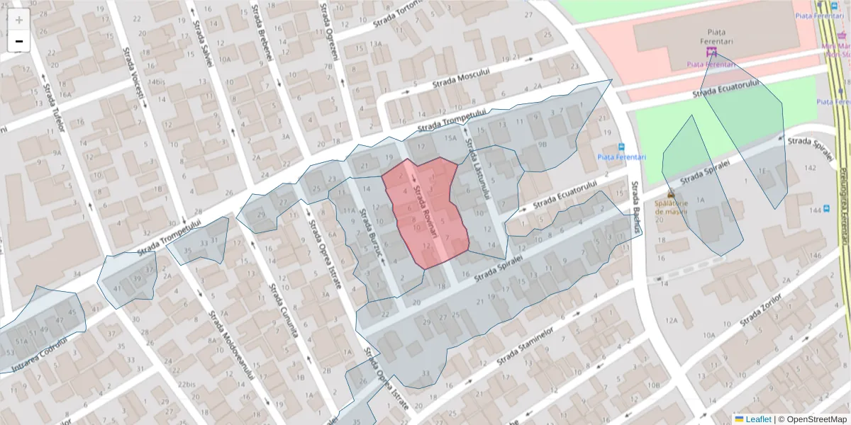 Hartă a codului poștal  și a codurilor poștale învecinate