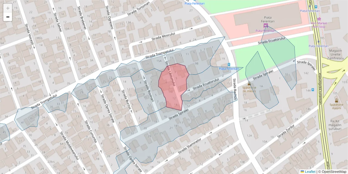 Hartă a codului poștal  și a codurilor poștale învecinate