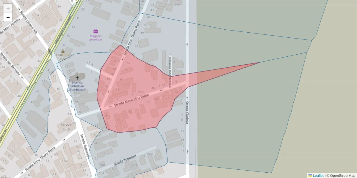 Hartă a codului poștal  și a codurilor poștale învecinate