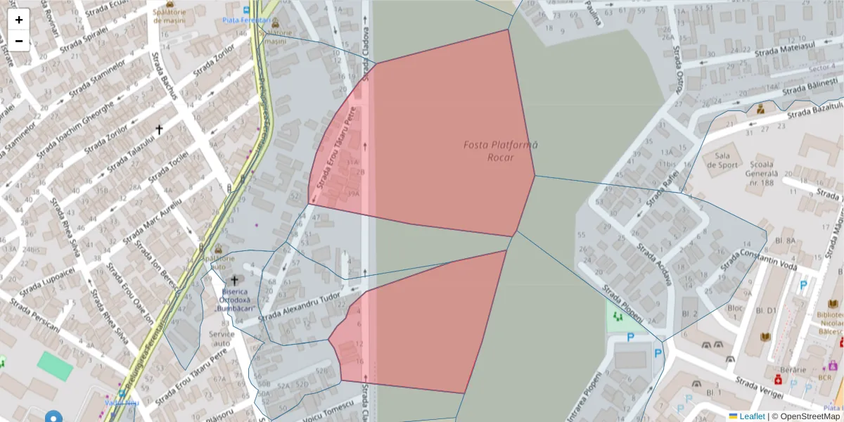 Hartă a codului poștal  și a codurilor poștale învecinate