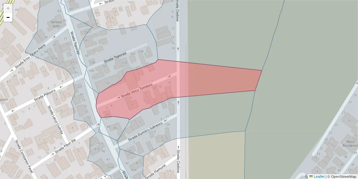 Hartă a codului poștal  și a codurilor poștale învecinate