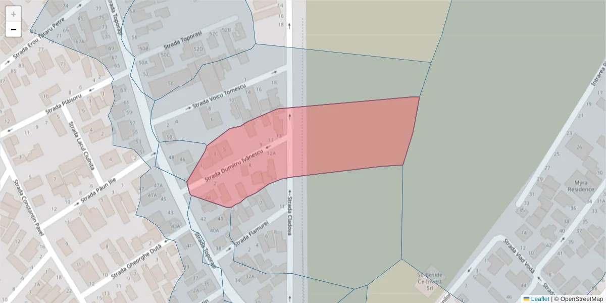 Hartă a codului poștal  și a codurilor poștale învecinate