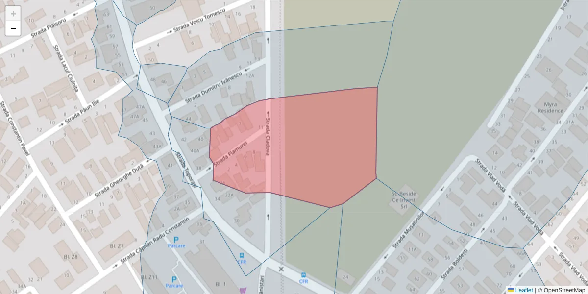 Hartă a codului poștal  și a codurilor poștale învecinate