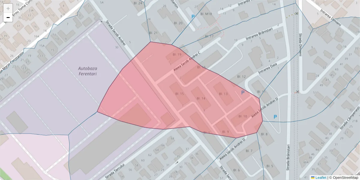 Hartă a codului poștal  și a codurilor poștale învecinate
