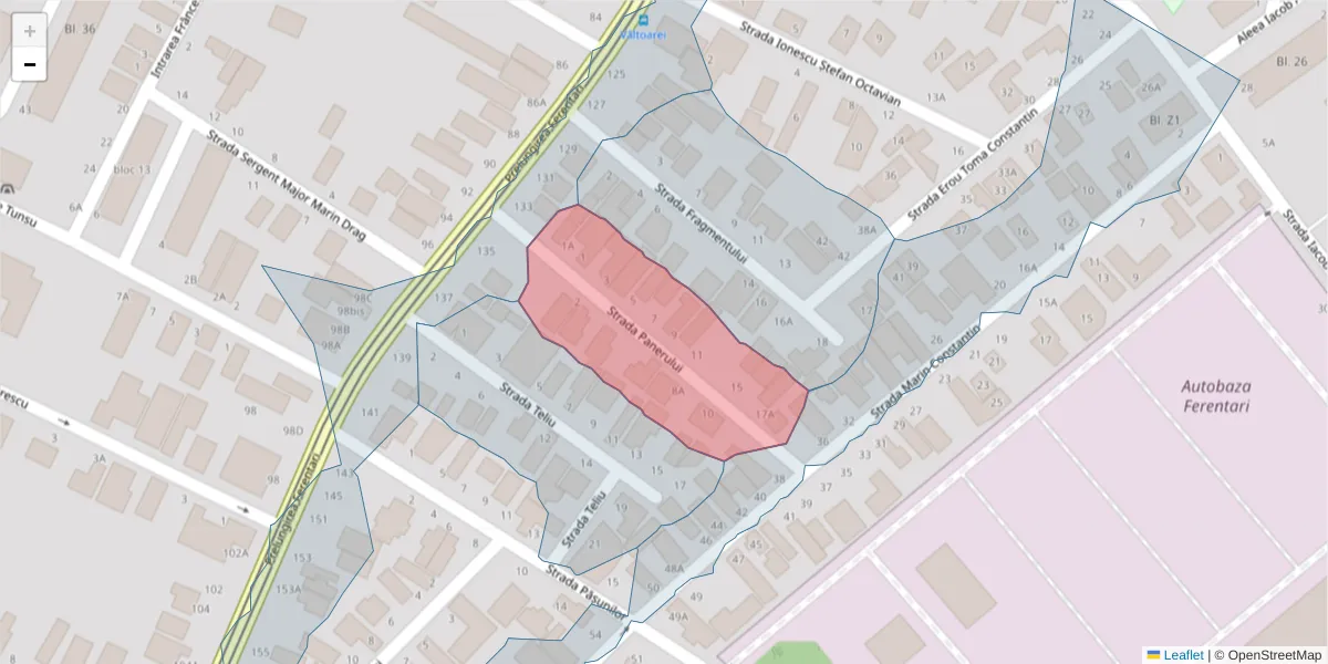 Hartă a codului poștal  și a codurilor poștale învecinate
