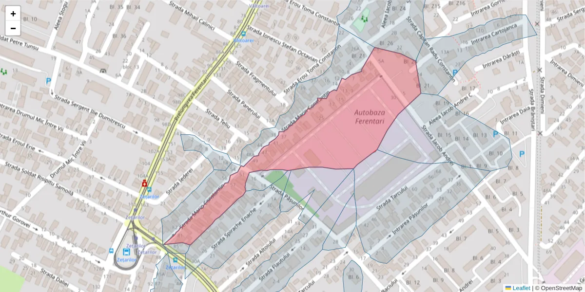 Hartă a codului poștal  și a codurilor poștale învecinate