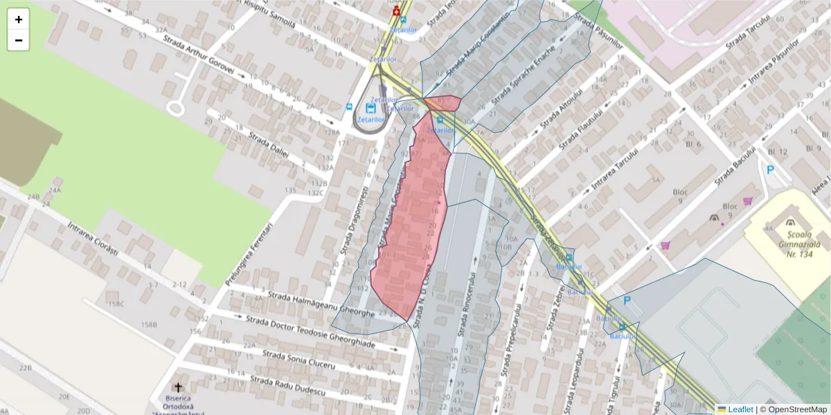 Hartă a codului poștal  și a codurilor poștale învecinate