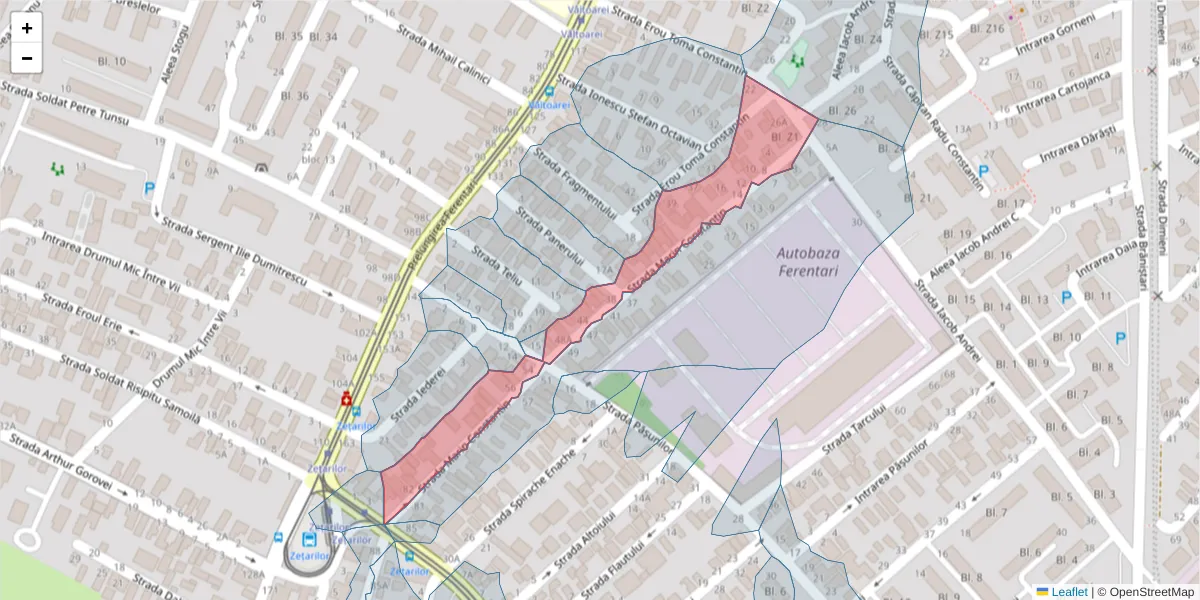 Hartă a codului poștal  și a codurilor poștale învecinate