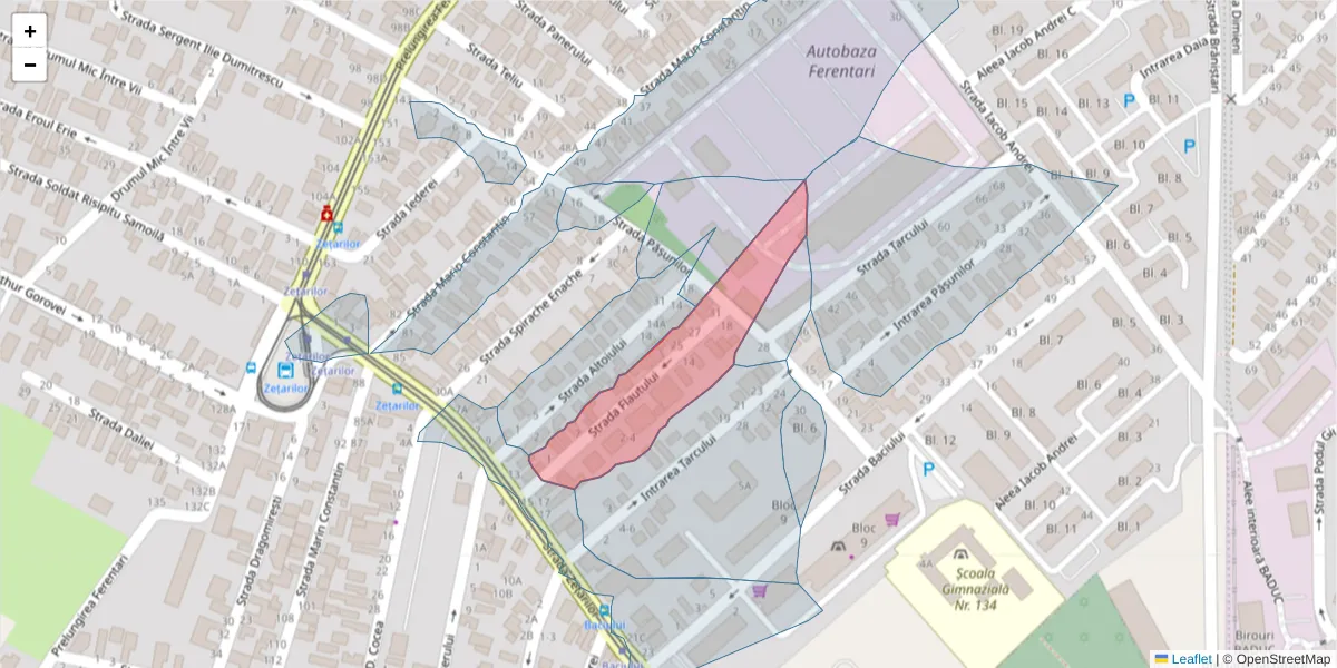 Hartă a codului poștal  și a codurilor poștale învecinate