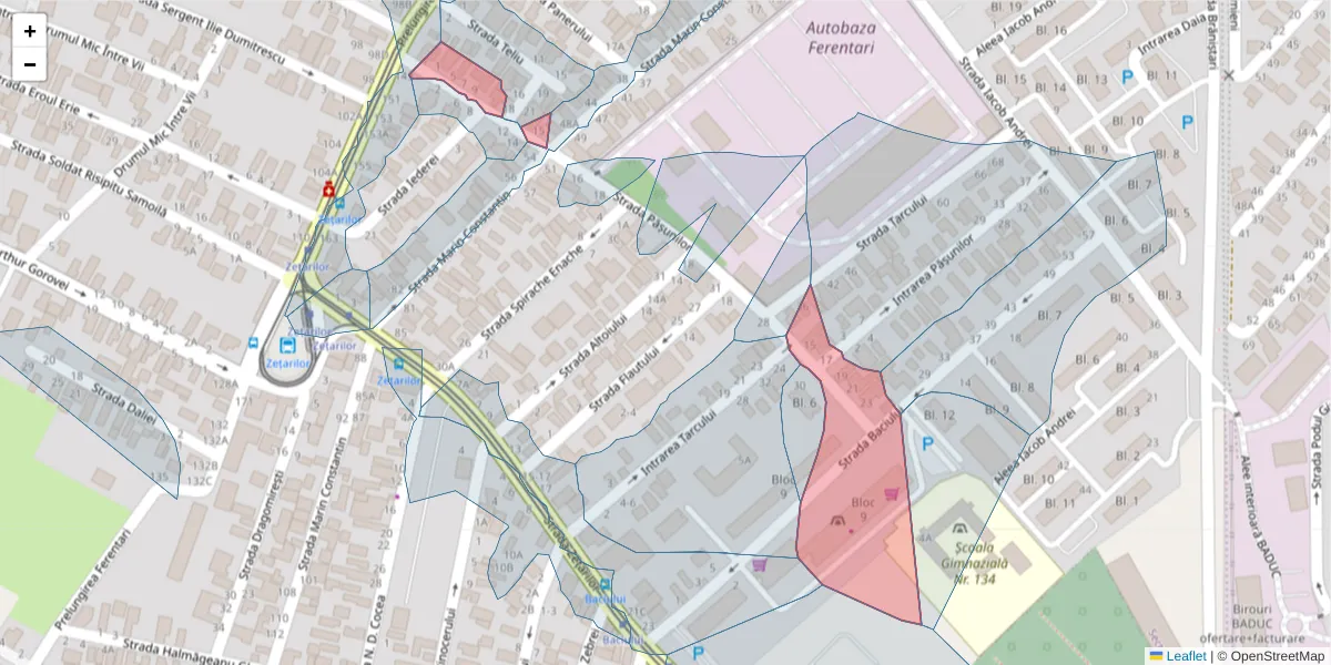 Hartă a codului poștal  și a codurilor poștale învecinate