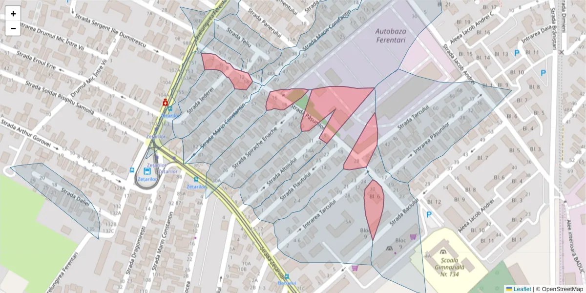 Hartă a codului poștal  și a codurilor poștale învecinate