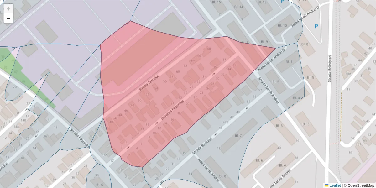 Hartă a codului poștal  și a codurilor poștale învecinate