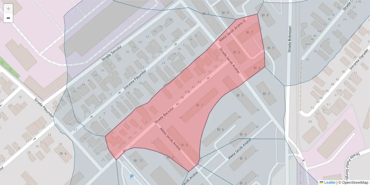 Hartă a codului poștal  și a codurilor poștale învecinate