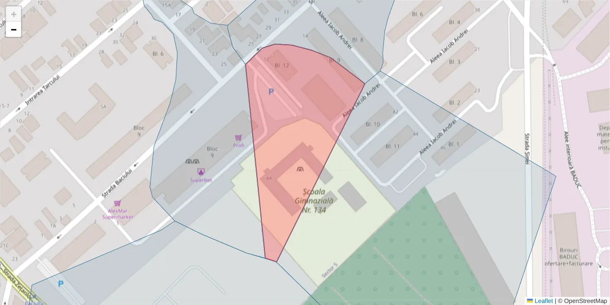 Hartă a codului poștal  și a codurilor poștale învecinate