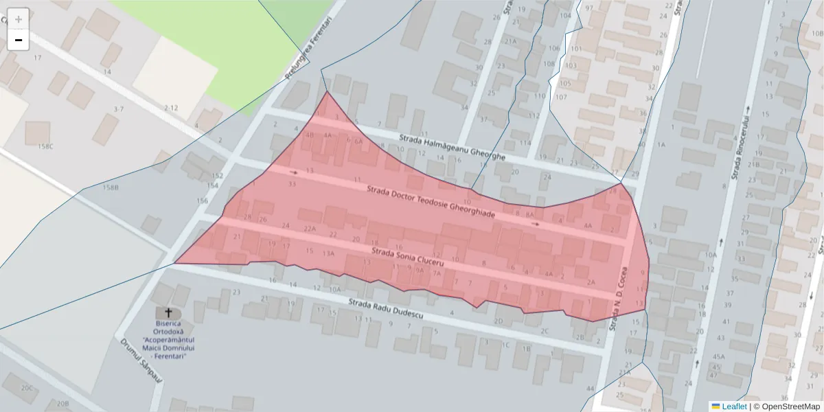 Hartă a codului poștal  și a codurilor poștale învecinate