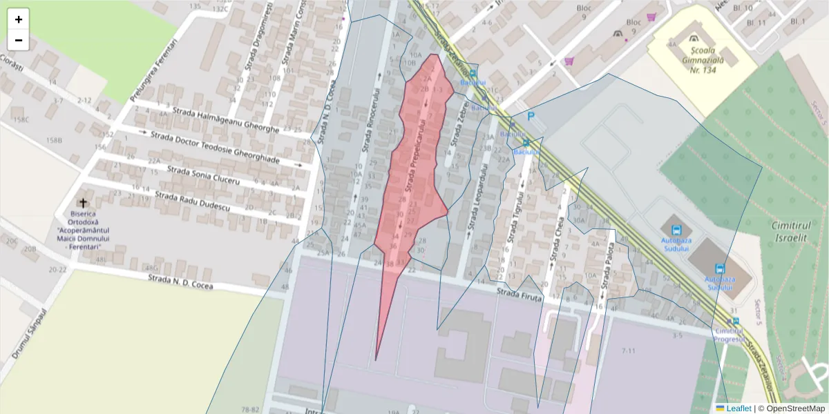 Hartă a codului poștal  și a codurilor poștale învecinate
