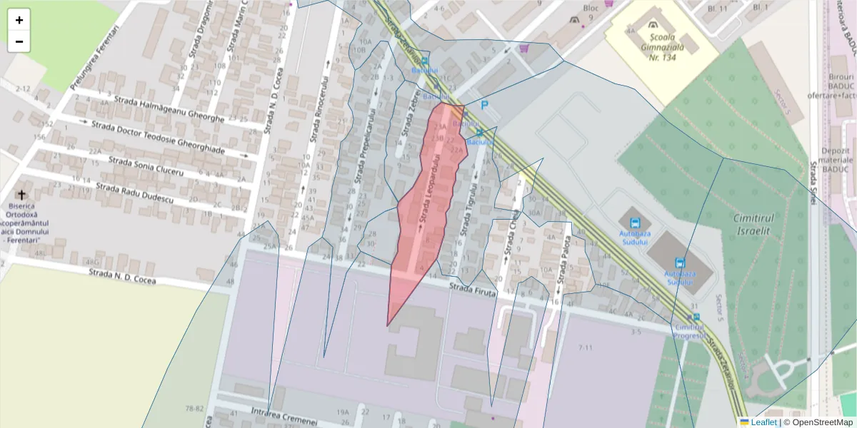 Hartă a codului poștal  și a codurilor poștale învecinate