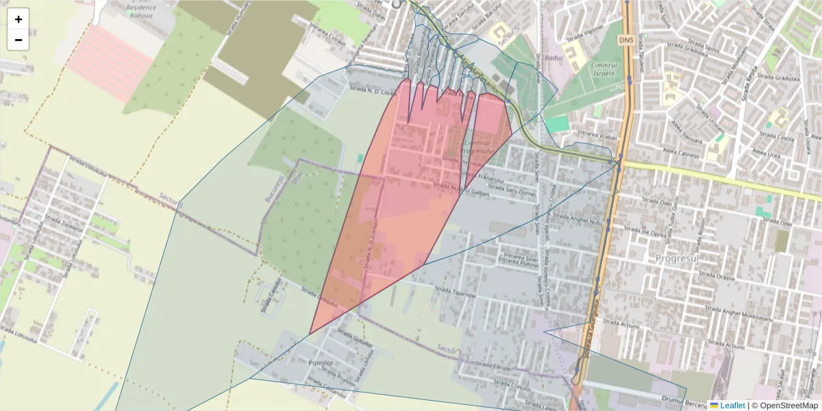 Hartă a codului poștal  și a codurilor poștale învecinate