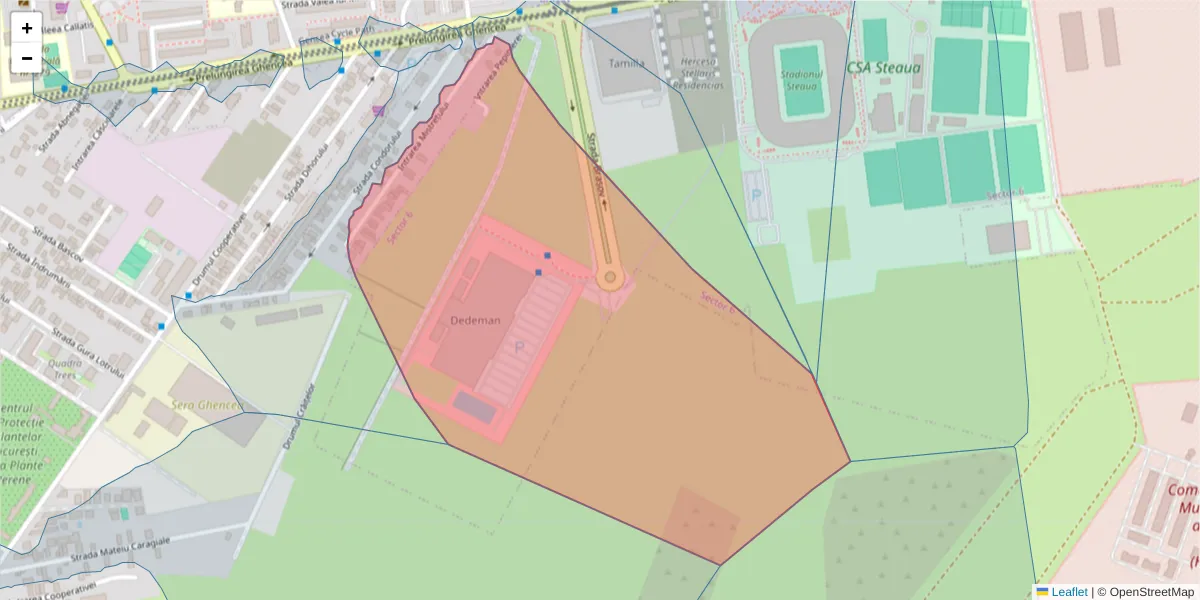 Hartă a codului poștal  și a codurilor poștale învecinate