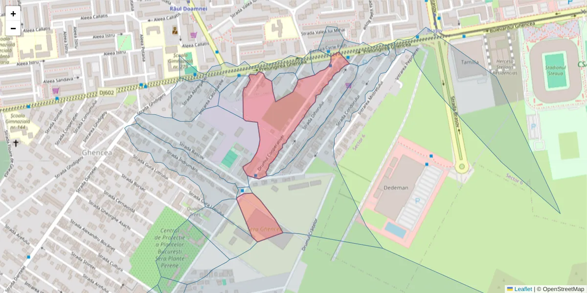 Hartă a codului poștal  și a codurilor poștale învecinate