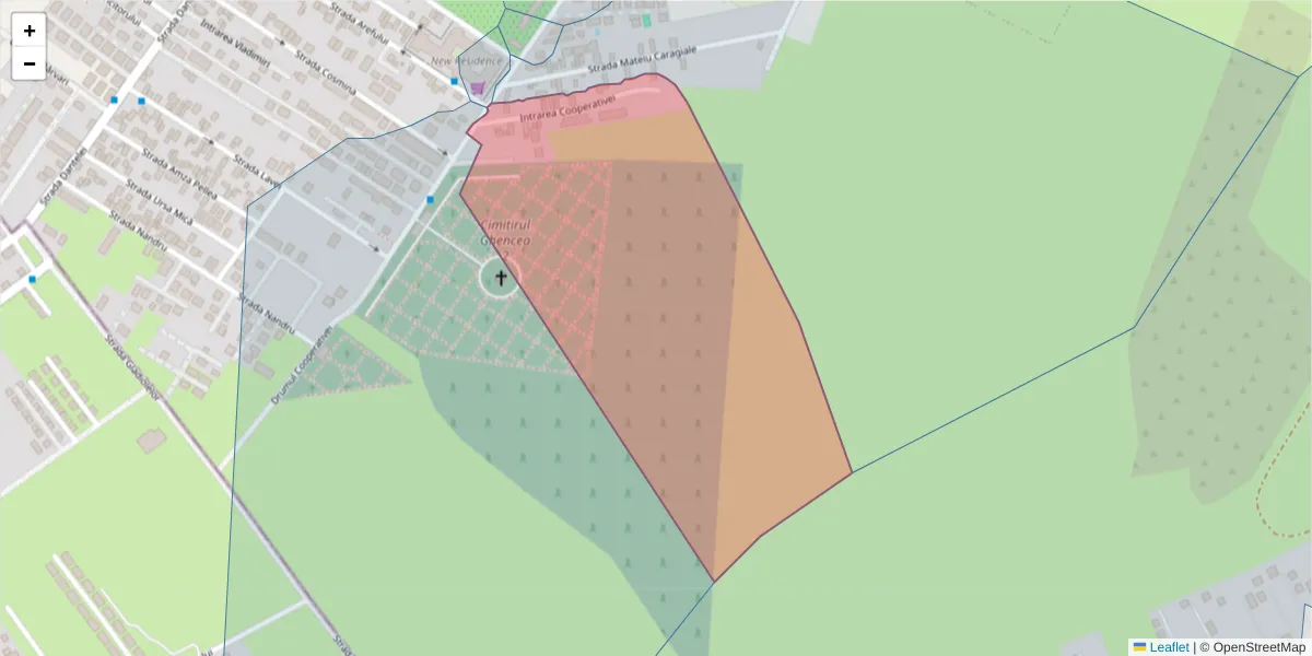 Hartă a codului poștal  și a codurilor poștale învecinate