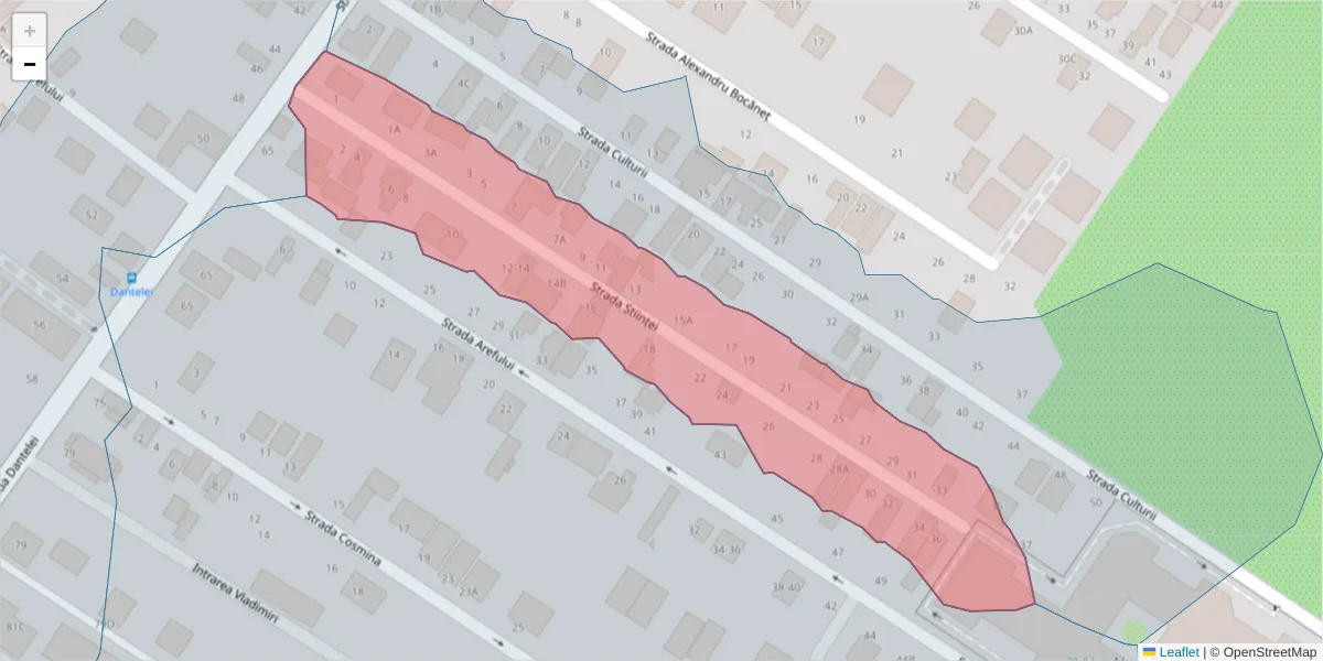 Hartă a codului poștal  și a codurilor poștale învecinate