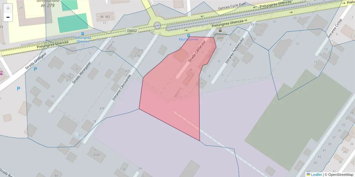 Hartă a codului poștal  și a codurilor poștale învecinate