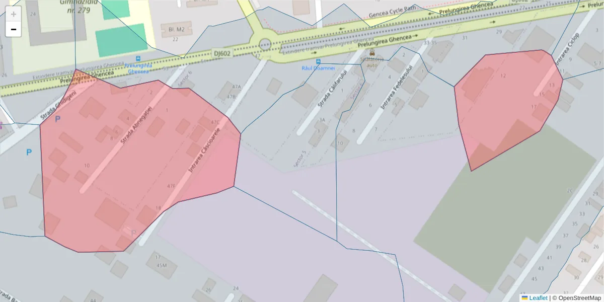 Hartă a codului poștal  și a codurilor poștale învecinate