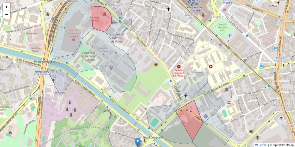 Hartă a codului poștal  și a codurilor poștale învecinate