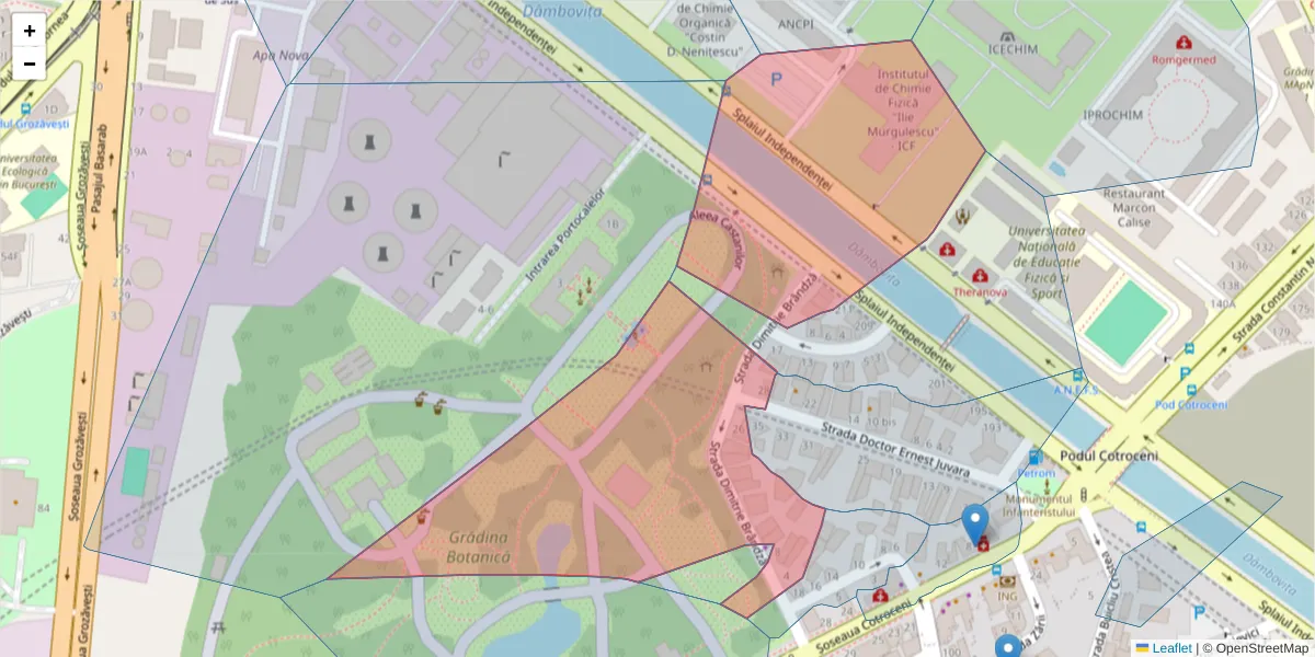 Hartă a codului poștal  și a codurilor poștale învecinate