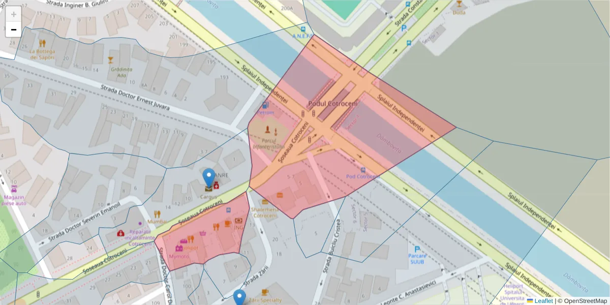 Hartă a codului poștal  și a codurilor poștale învecinate