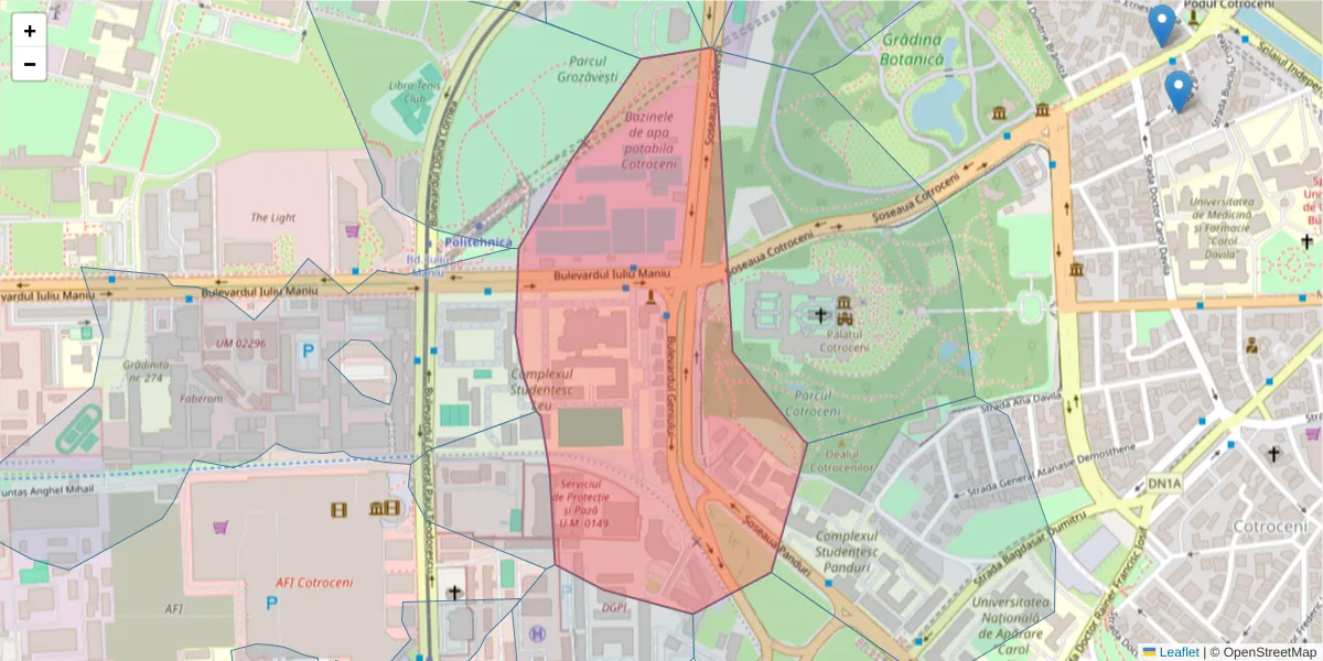 Hartă a codului poștal  și a codurilor poștale învecinate
