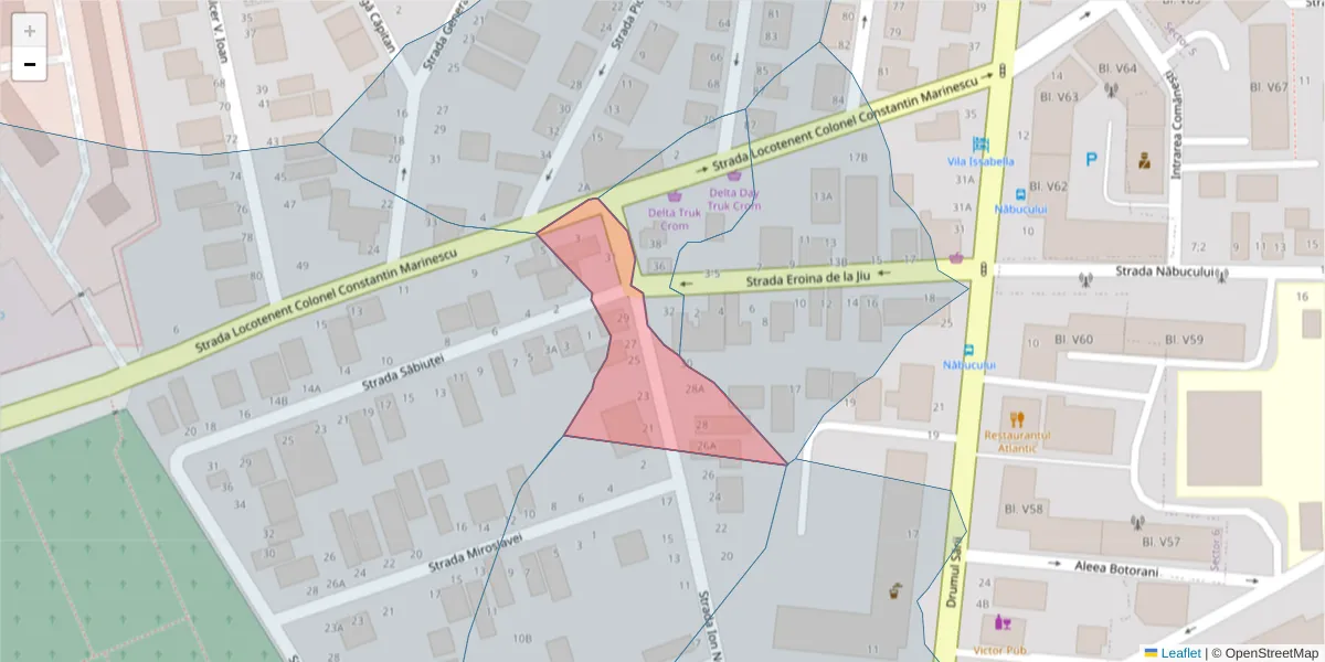 Hartă a codului poștal  și a codurilor poștale învecinate