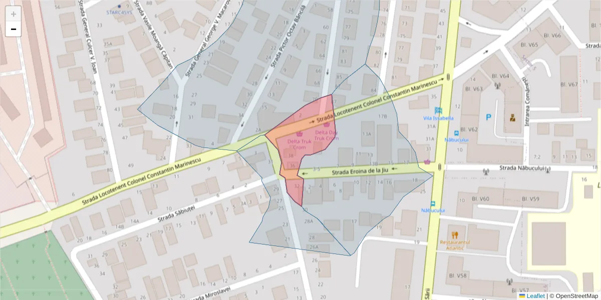 Hartă a codului poștal  și a codurilor poștale învecinate