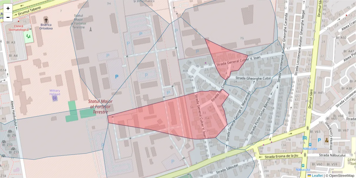 Hartă a codului poștal  și a codurilor poștale învecinate
