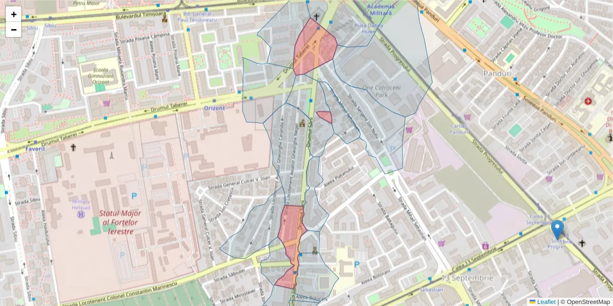 Hartă a codului poștal  și a codurilor poștale învecinate