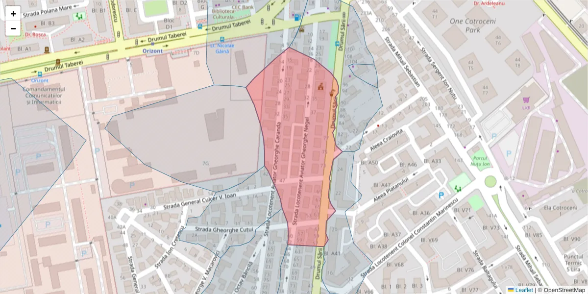 Hartă a codului poștal  și a codurilor poștale învecinate