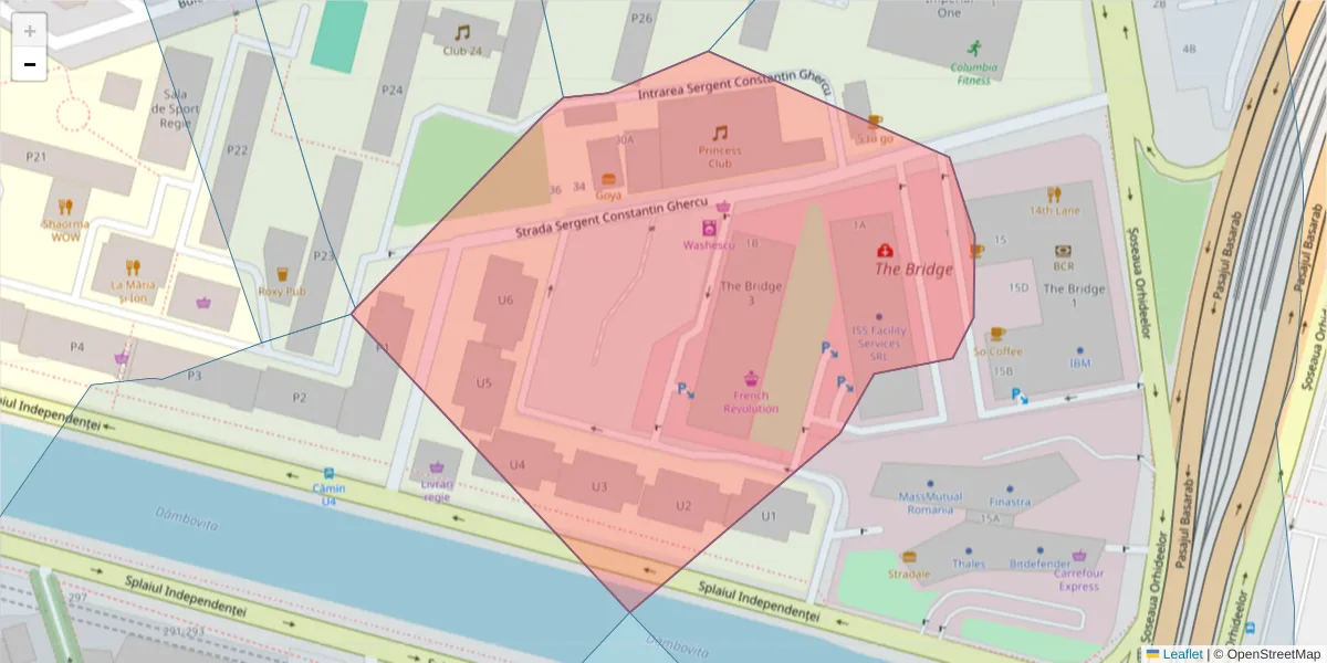 Hartă a codului poștal  și a codurilor poștale învecinate