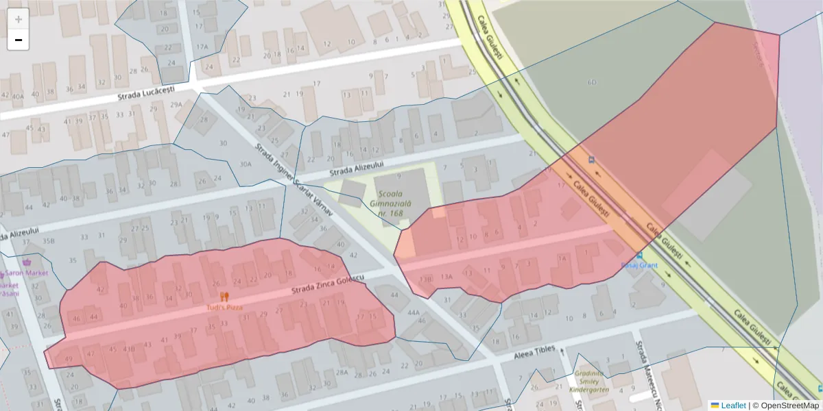 Hartă a codului poștal  și a codurilor poștale învecinate