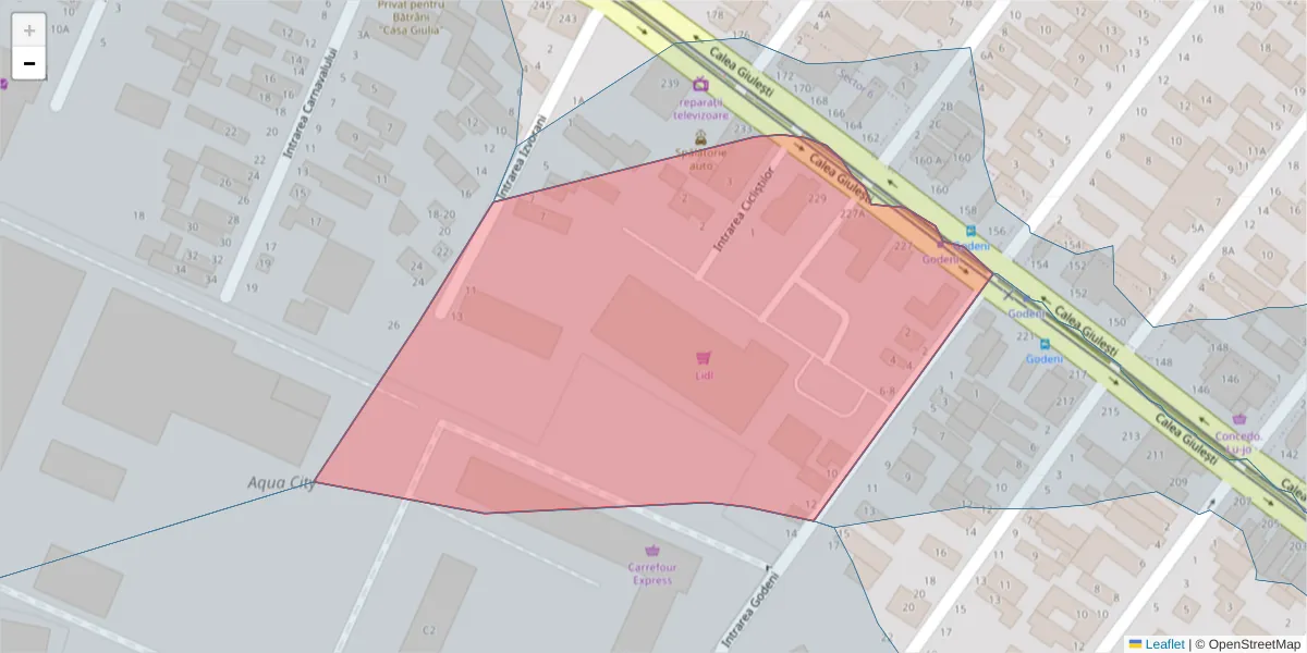 Hartă a codului poștal  și a codurilor poștale învecinate