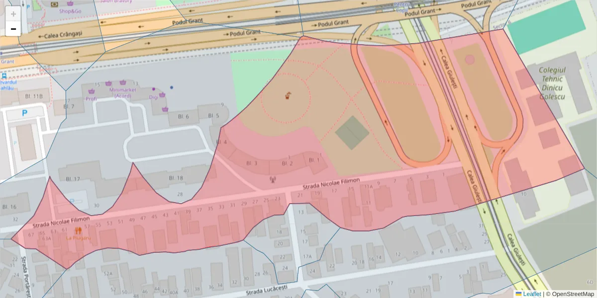 Hartă a codului poștal  și a codurilor poștale învecinate