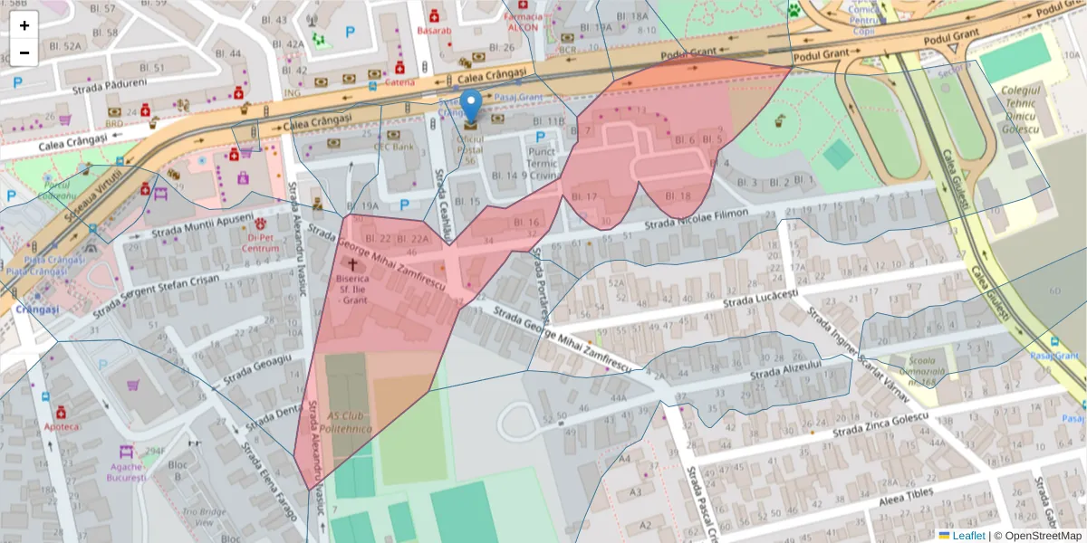Hartă a codului poștal  și a codurilor poștale învecinate
